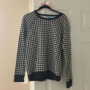 Draper James Natalie Gingham Sweatshirt in Navy - size M